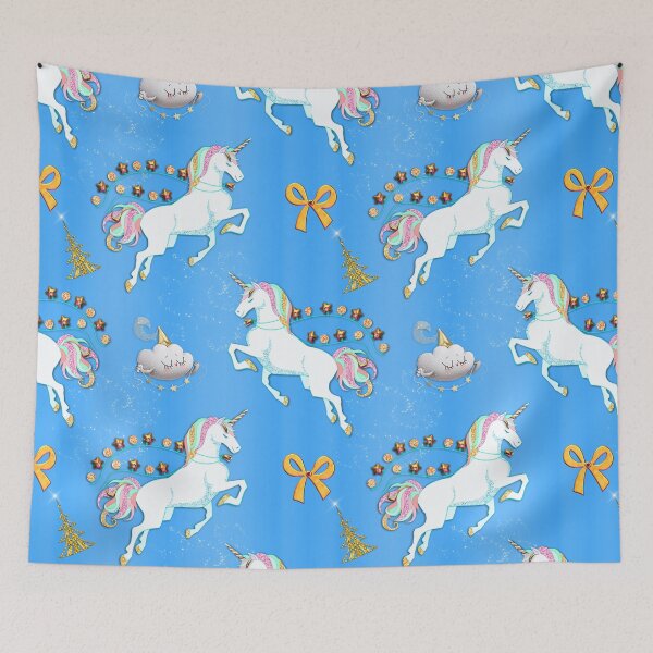 Item preview, Blue Christmas Unicorns designed and sold by GraphicAllusion.
