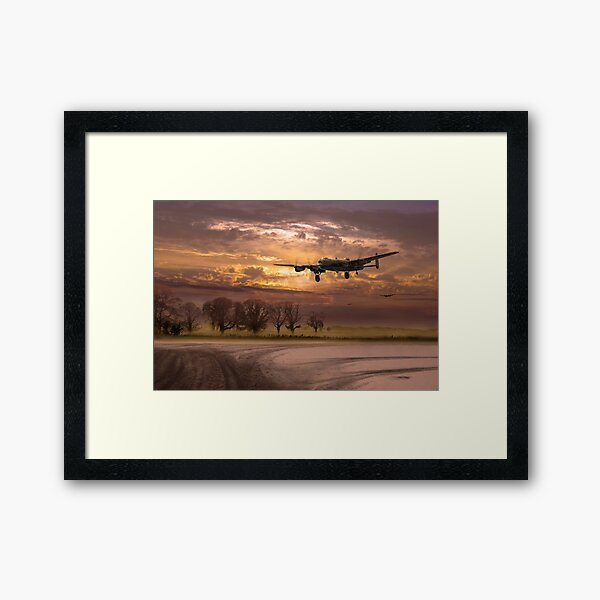 Morning return: Lancasters at sunrise Framed Art Print