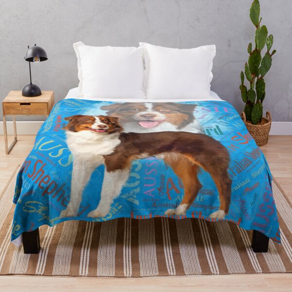 Item preview, Red Australian Shepherd dogs - Aussie  designed and sold by k9printart.