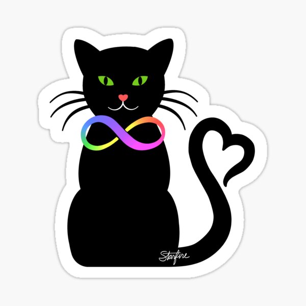 Heartcat x Autisticat  Sticker