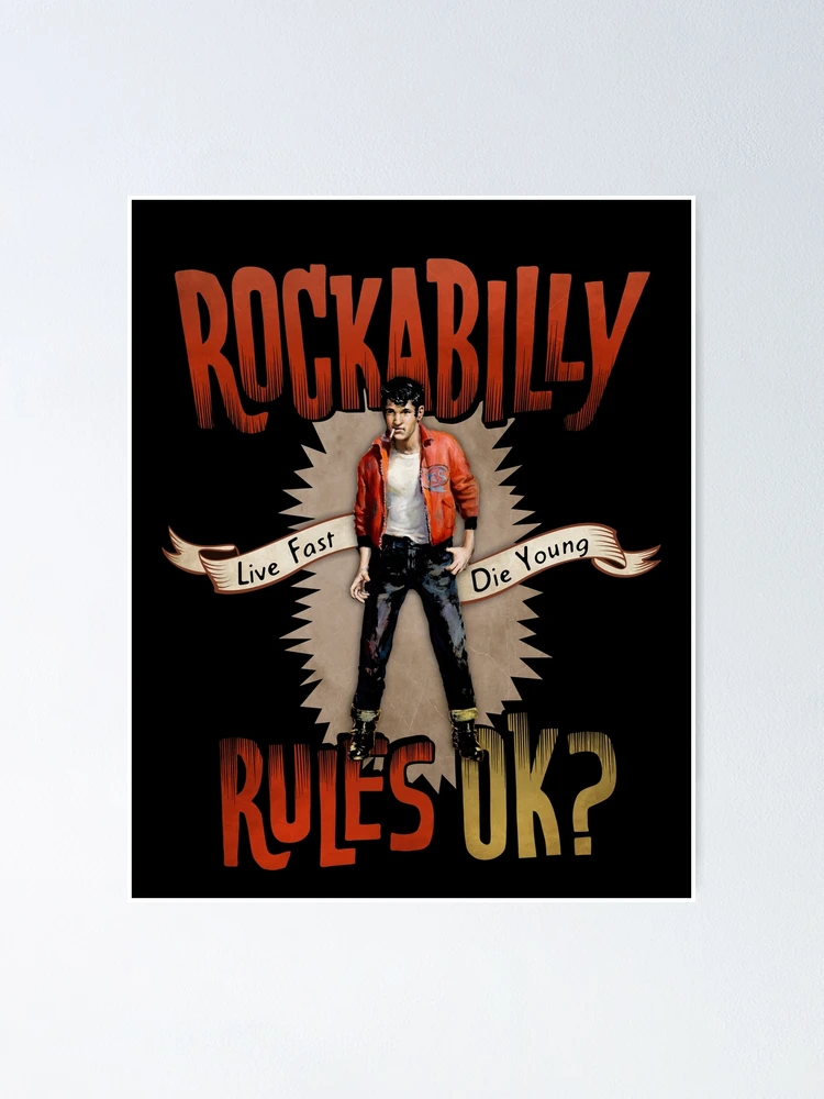 Rockabilly Rules Vector Design Featuring Illustration Stock Vector