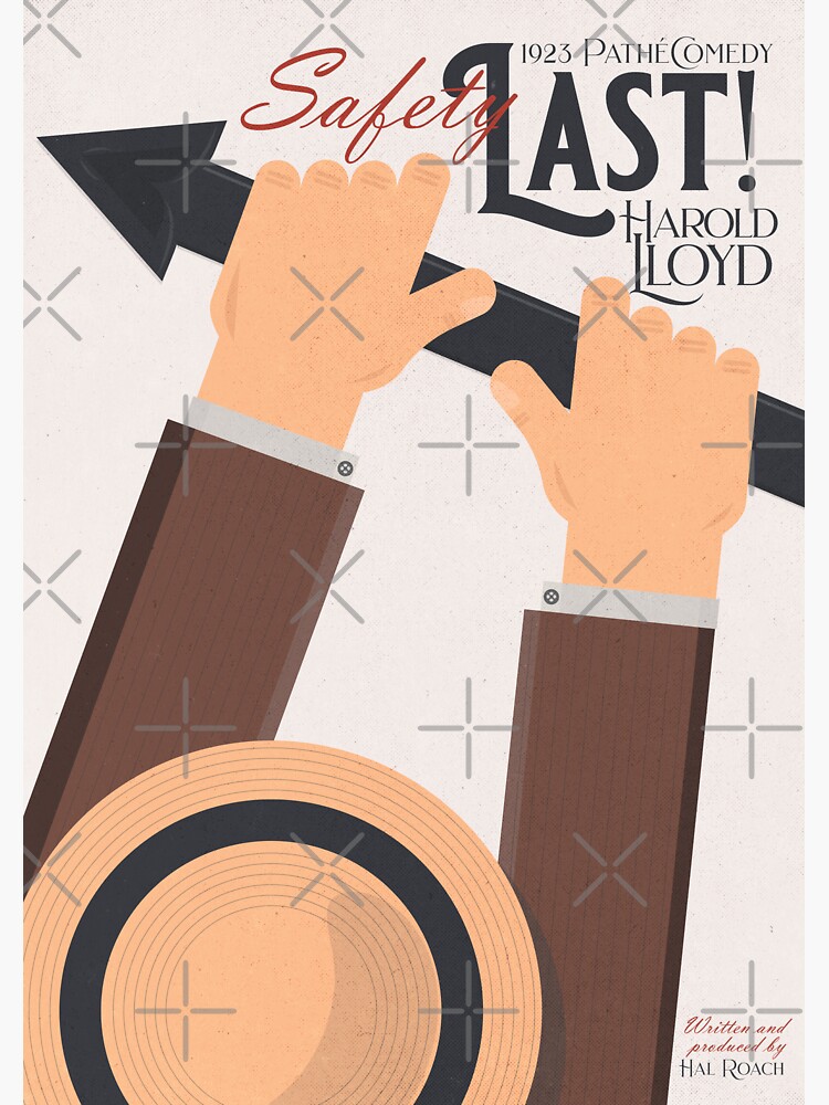 "Safety Last!, Harold Lloyd movie poster, Hal Roach, 1923 silent film