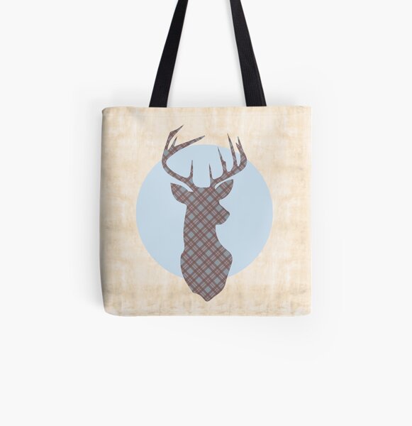 Scottish Tartan Highland Stag All Over Print Tote Bag