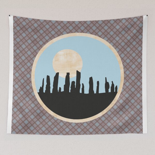 Item preview, Scottish Standing Stones on Fraser Tartan designed and sold by DEBORAH DEY.