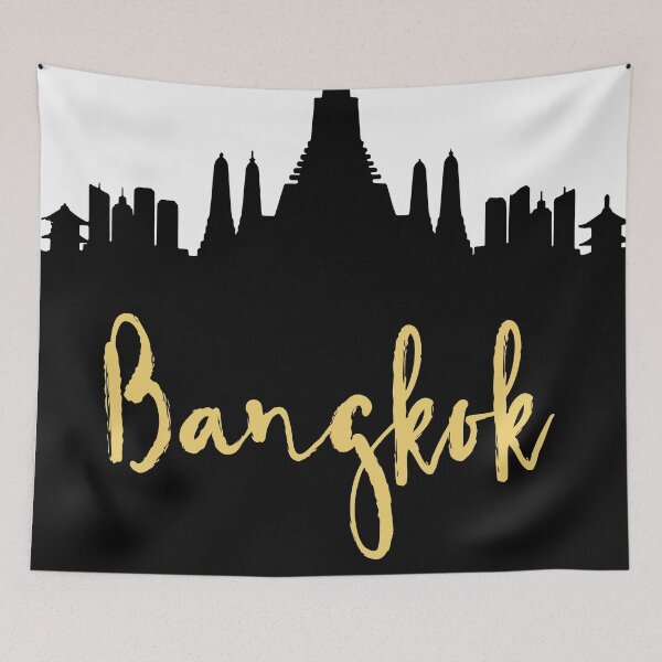 Item preview, BANGKOK THAILAND DESIGNER SILHOUETTE SKYLINE ART designed and sold by deificusArt.