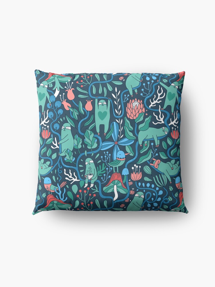 Alternate view of Sloths garden Floor Pillow