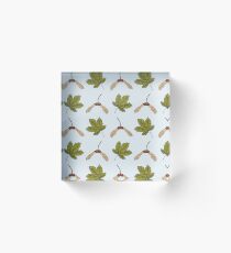 Sycamore Leaves and Seeds Acrylic Block