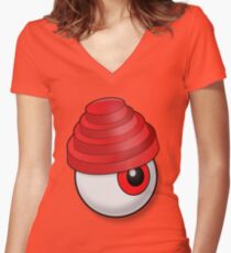 Devo Eyeball (red) Fitted V-Neck T-Shirt