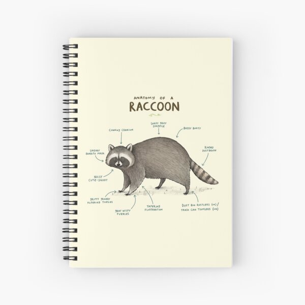 Anatomy of a Raccoon Spiral Notebook