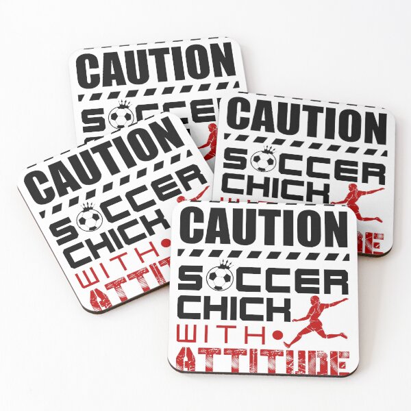 Item preview, Caution Soccer Chick With Attitude designed and sold by jaygo.