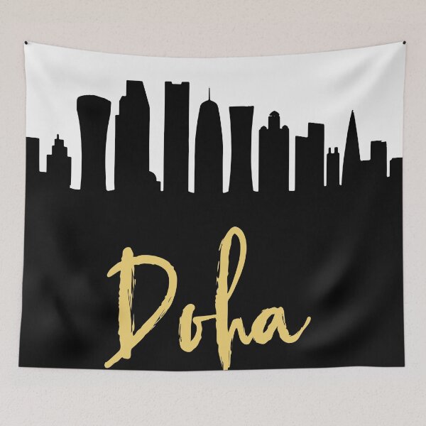 Item preview, DOHA QATAR DESIGNER SILHOUETTE SKYLINE ART designed and sold by deificusArt.