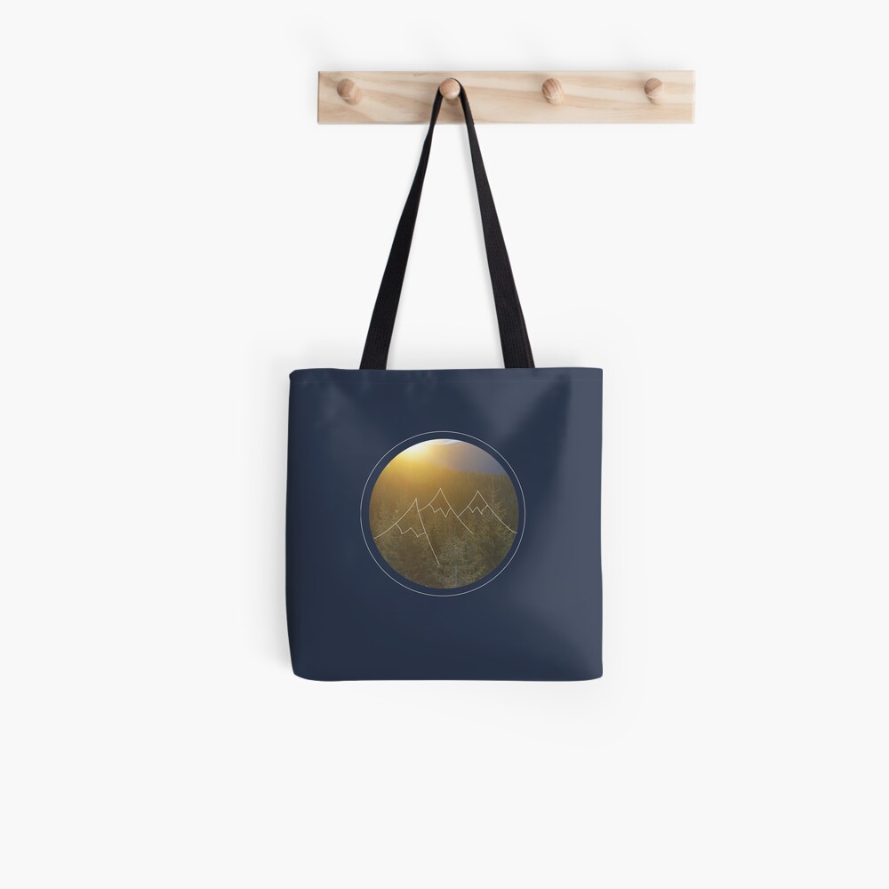 Mountain sunrise in Winter Tote Bag