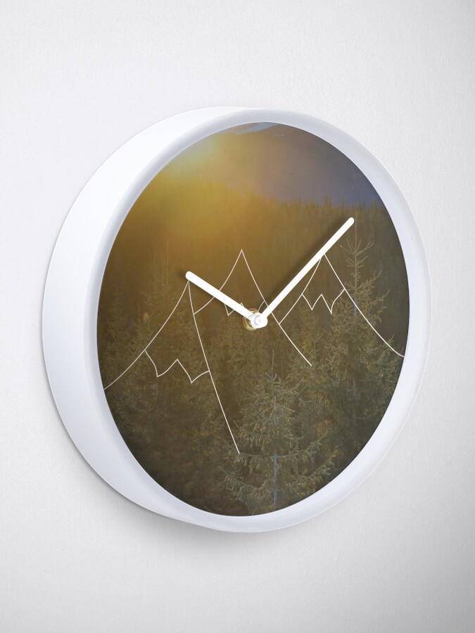 Alternate view of Mountain sunrise in Winter Clock