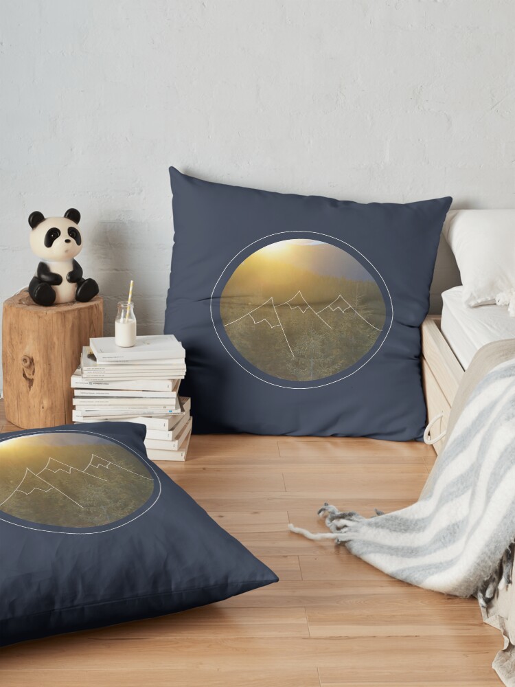 Alternate view of Mountain sunrise in Winter Floor Pillow