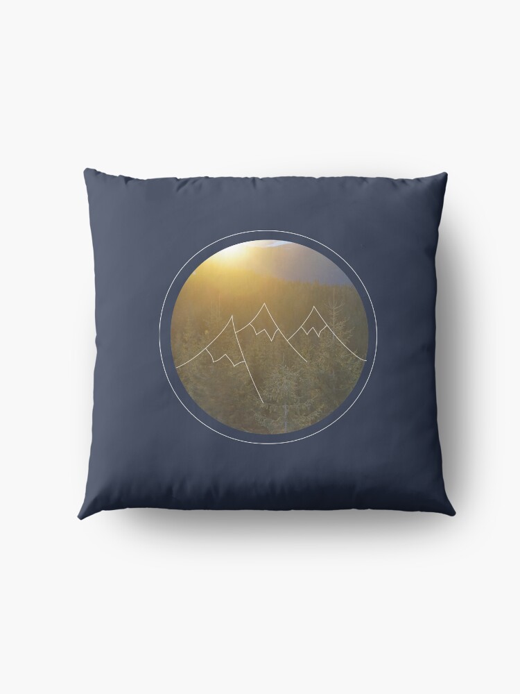 Alternate view of Mountain sunrise in Winter Floor Pillow