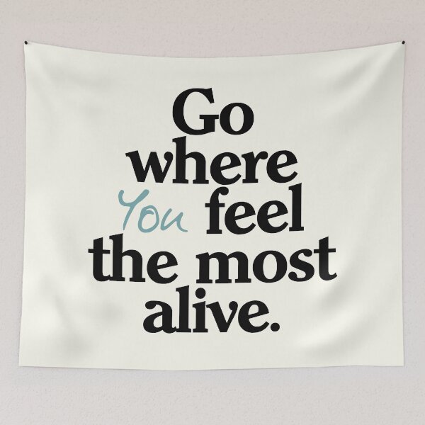 Item preview, Go where you feel the most alive, be free, motivational quote, wanderlust, leave your comfort zone, travel the world designed and sold by Spallutos.