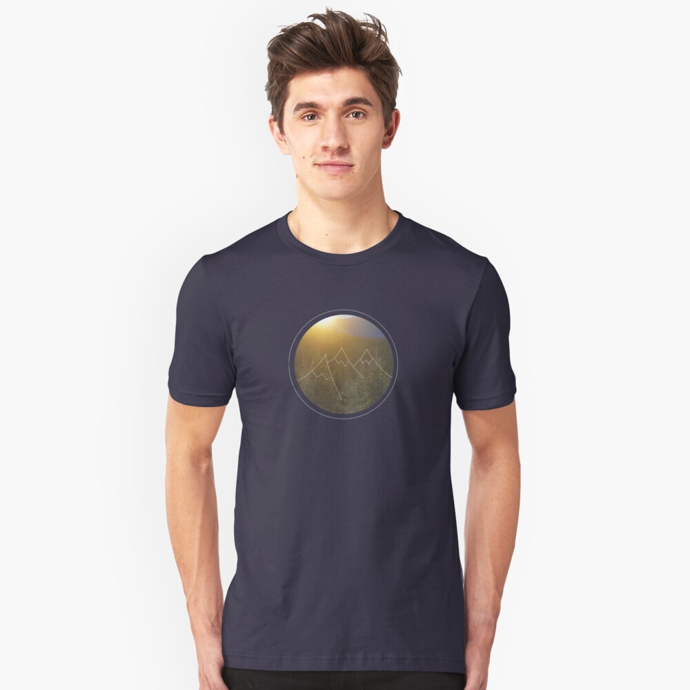 Mountain sunrise in Winter Slim Fit T-Shirt