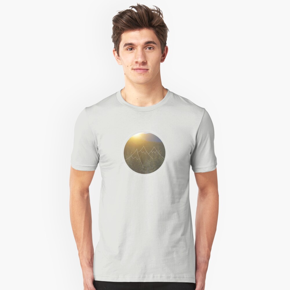 Mountain sunrise in Winter Slim Fit T-Shirt