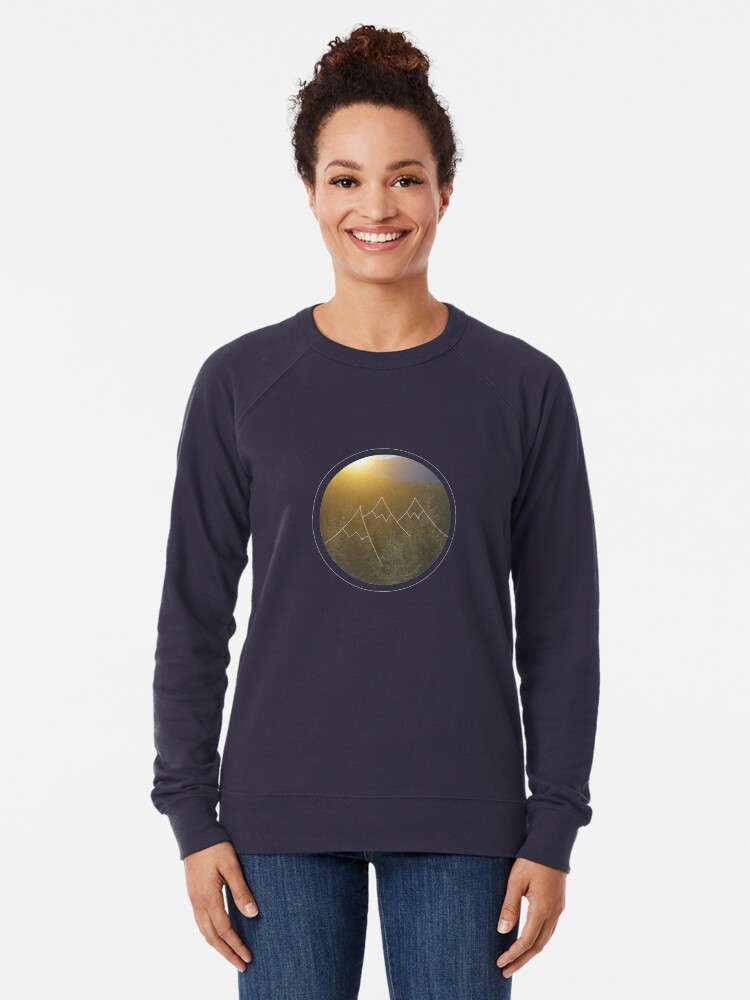 Alternate view of Mountain sunrise in Winter Lightweight Sweatshirt