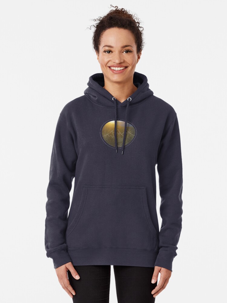 Alternate view of Mountain sunrise in Winter Pullover Hoodie