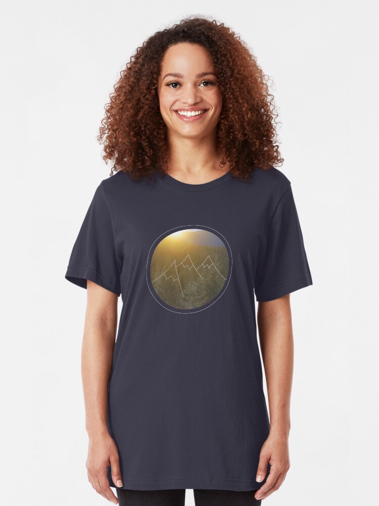Alternate view of Mountain sunrise in Winter Slim Fit T-Shirt
