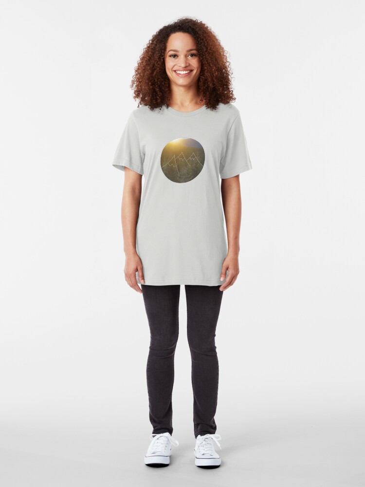 Alternate view of Mountain sunrise in Winter Slim Fit T-Shirt