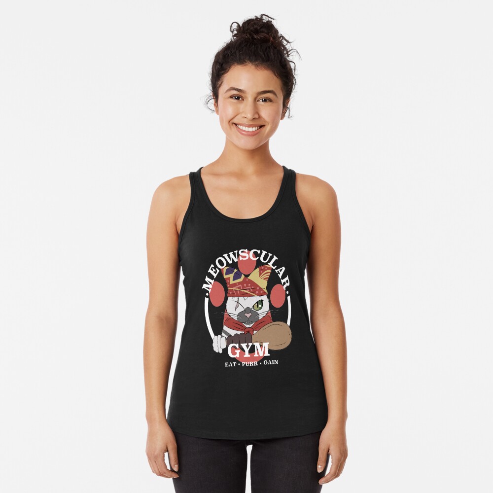 Meowscular Gym Racerback Tank Top