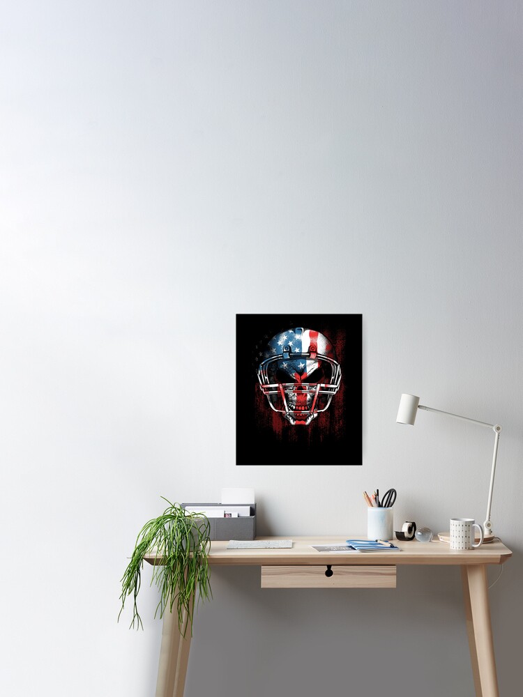 American Football USA Flag Skull Helm Poster for Sale by mafeel