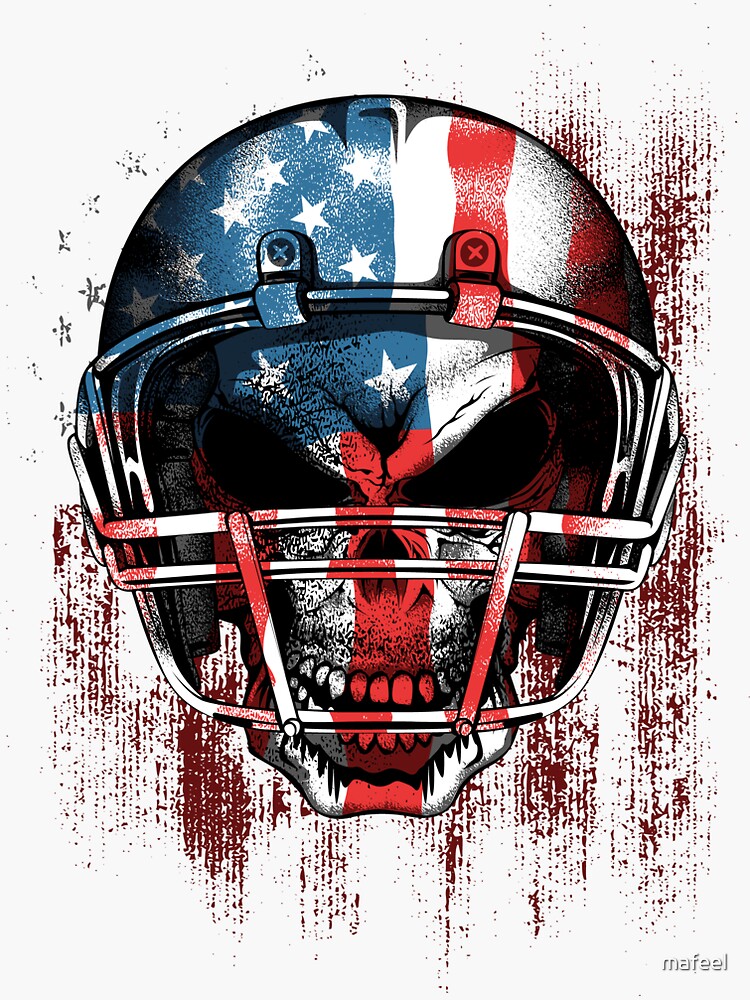 American Football USA Flag Skull Helm Poster for Sale by mafeel