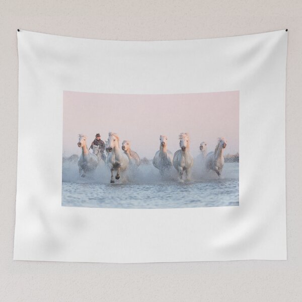 Item preview, Camargue horses galloping sunset designed and sold by apsmith68.