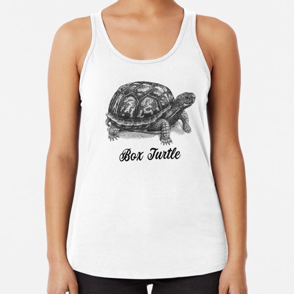 Tortuga de caja - Tortuga linda - Dibujo de tortuga - Camisa de tortuga - Camisa de tortuga de caja - Arte de tortuga Camiseta con espalda nadadora