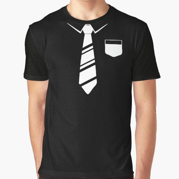 Tie Black Round Neck T-shirt Graphic T-Shirt