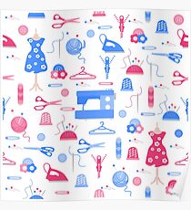 Sewing and needlework seamless pattern. Poster