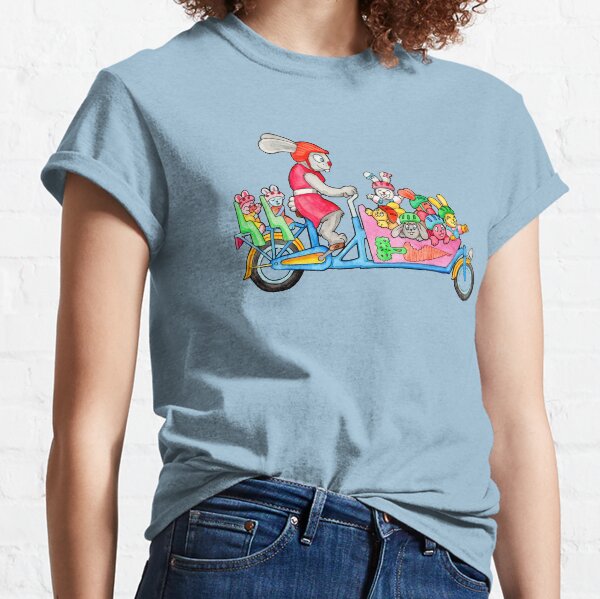 Bunny Family on a Cargo Bike Classic T-Shirt
