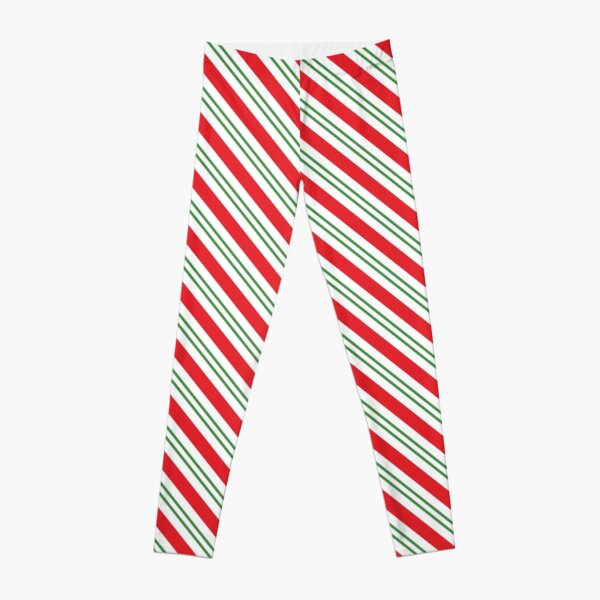 Candy Cane Stripes (red/green/white) Leggings for Sale by designminds