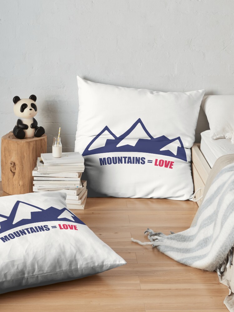 Alternate view of Mountains = Love Floor Pillow