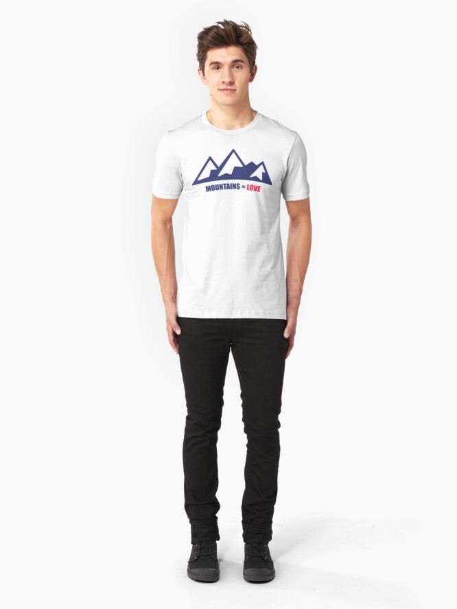 Alternate view of Mountains = Love Slim Fit T-Shirt