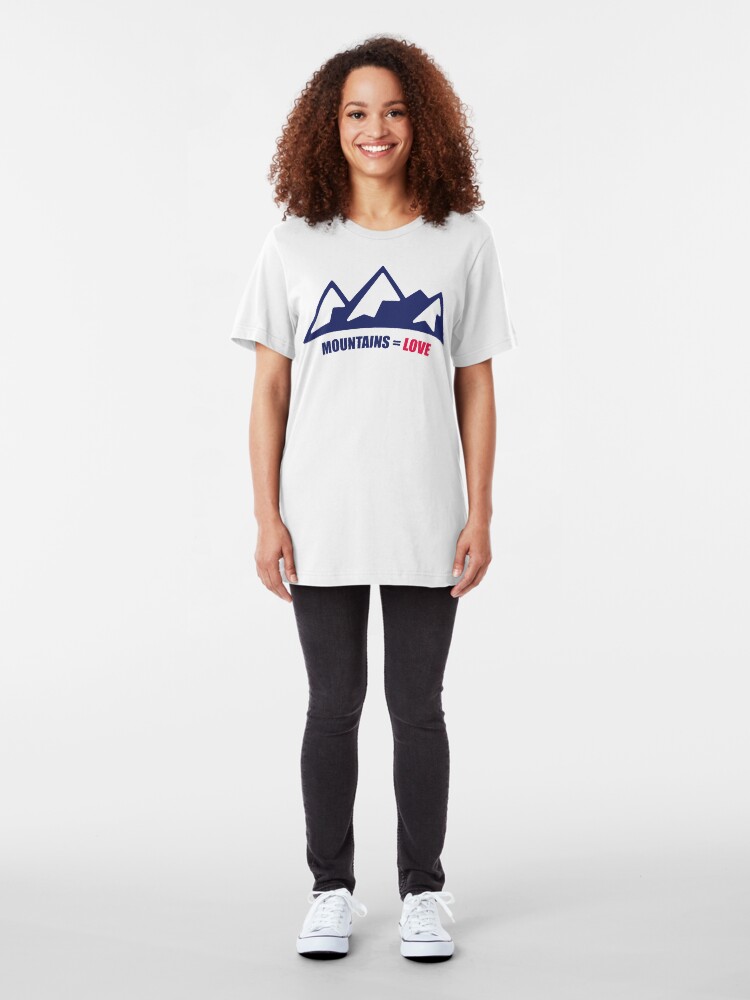 Alternate view of Mountains = Love Slim Fit T-Shirt