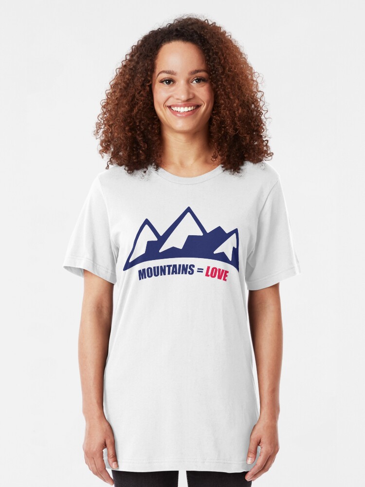 Alternate view of Mountains = Love Slim Fit T-Shirt
