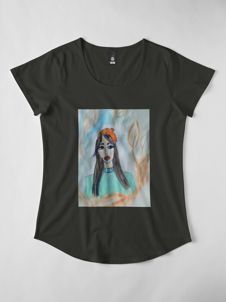 Alternate view of Red Lips Fashion Illustration Premium Scoop T-Shirt