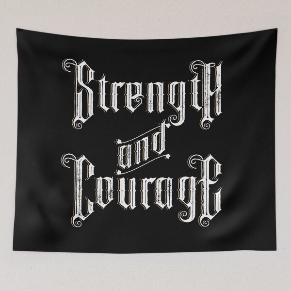 Item preview, Strength and courage hand lettering quote | Anxiety Gifts designed and sold by Anxious-Tees.