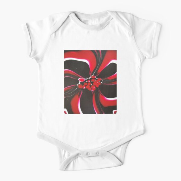 Abstract Flower Short Sleeve Baby One-Piece
