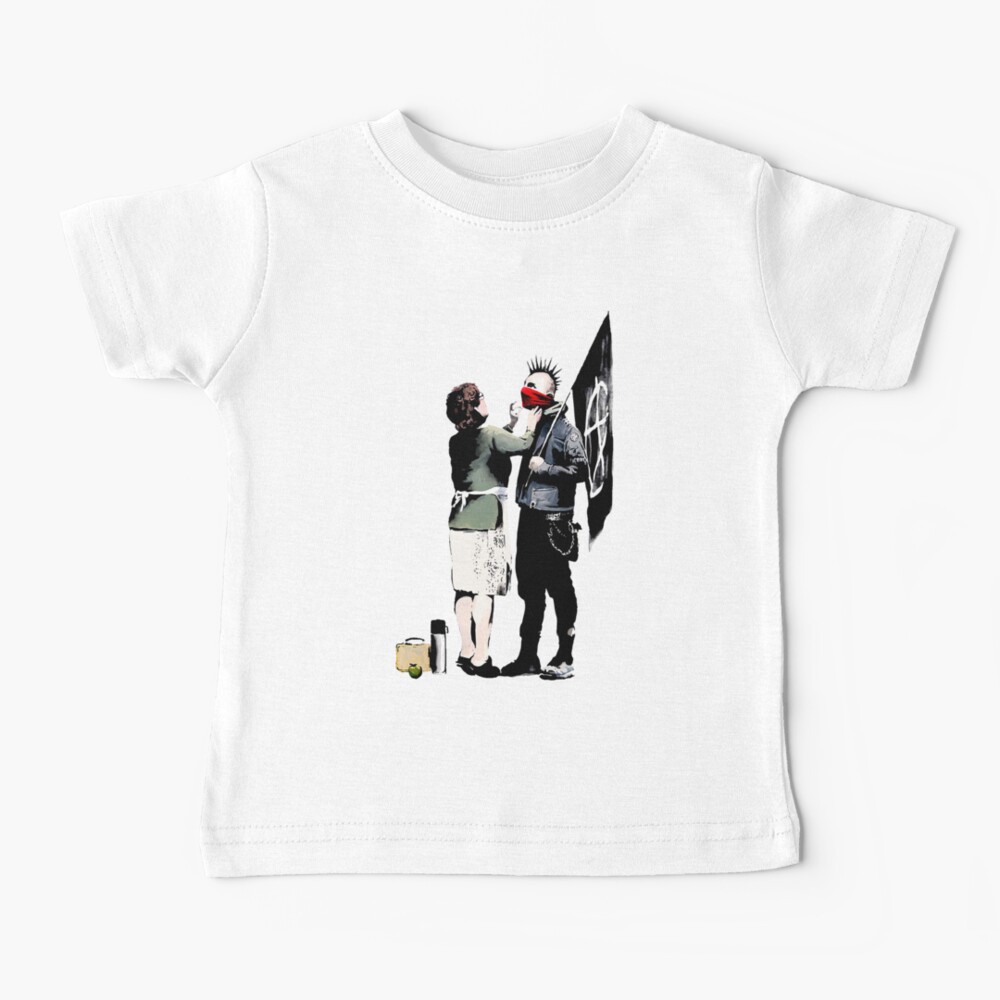 Banksy, Anarchist Punk And His Mother Artwork, Posters, Prints, Bags, Tshirts, Men, Women, Kids Baby T-Shirt