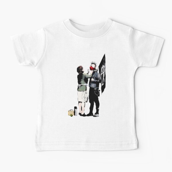 Banksy, Anarchist Punk And His Mother Artwork, Posters, Prints, Bags, Tshirts, Men, Women, Kids Baby T-Shirt