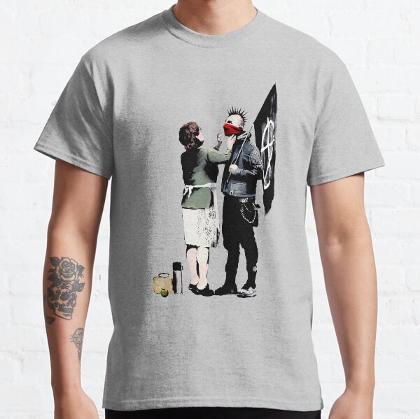 Banksy, Anarchist Punk And His Mother Artwork, Posters, Prints, Bags, Tshirts, Men, Women, Kids Classic T-Shirt