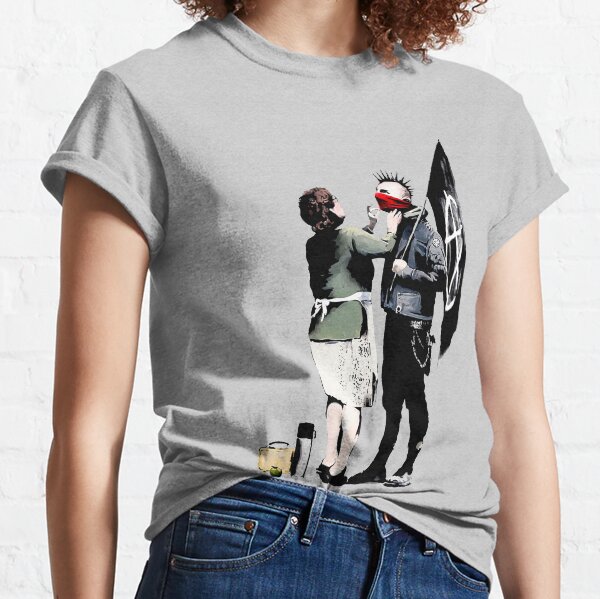 Banksy, Anarchist Punk And His Mother Artwork, Posters, Prints, Bags, Tshirts, Men, Women, Kids Classic T-Shirt