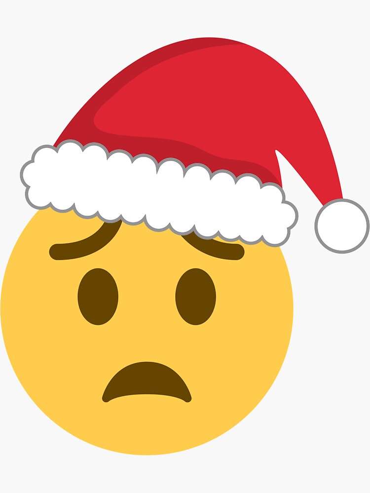 "Sad Santa Emoji" Sticker for Sale by SpacemanSam13 Redbubble