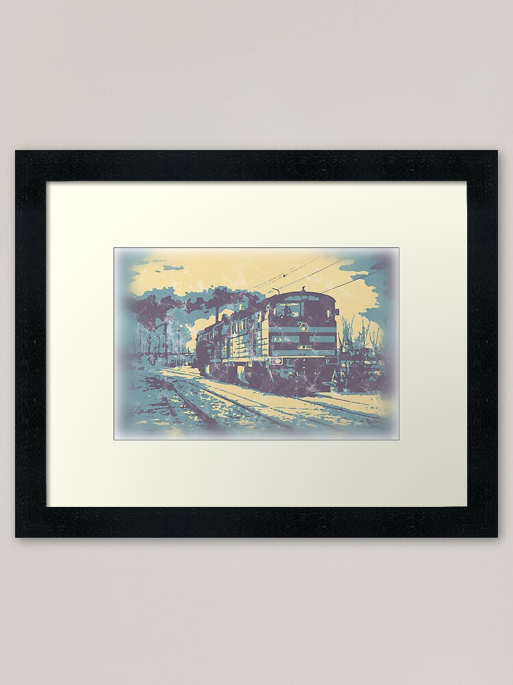 Alternate view of Three Colour Railway Train Framed Art Print