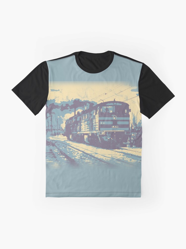 Alternate view of Three Colour Railway Train Graphic T-Shirt