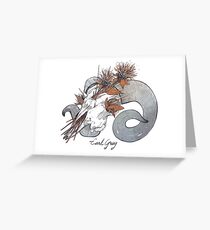 MorbidiTea - Earl Grey with Ram Skull Greeting Card